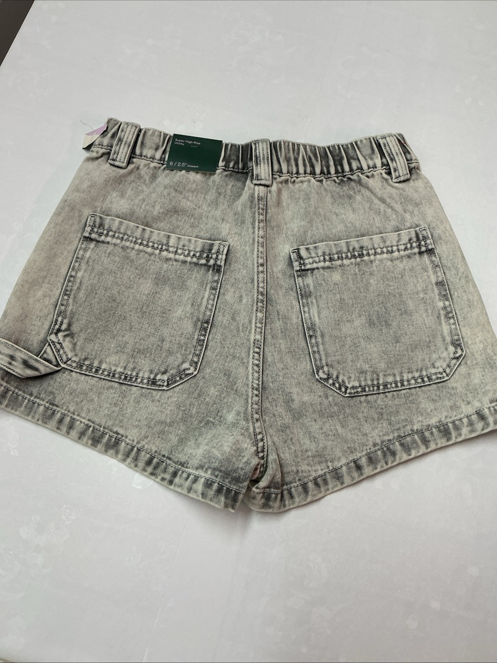 wild fable Washed Gray High-Rise Denim Shorts - Picture 2 of 5